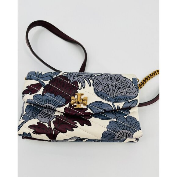 Tory Burch Handbags - Tory Burch Kira Chevron Chain Wallet Floral Print Leather Crossbody Bag Small